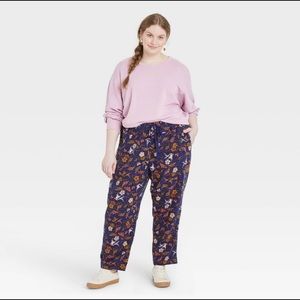 Women’s Plus Size High-Rise Lounge Pants - Universal Thread Navy Floral Print